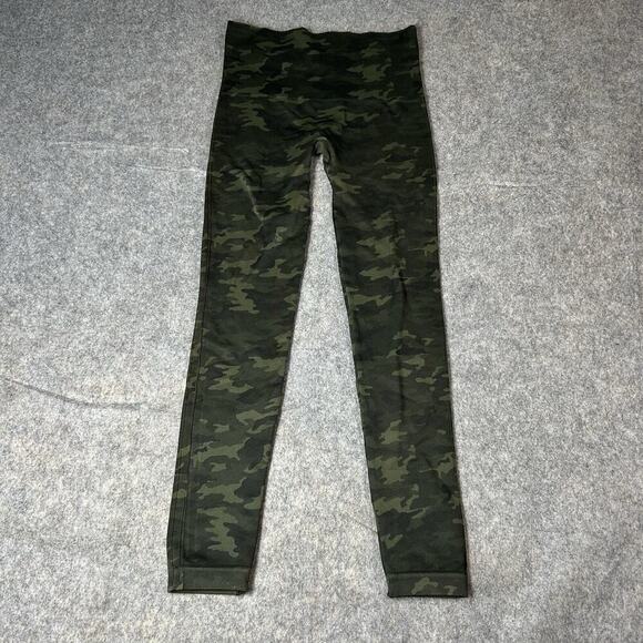 Spanx Look At Me Now Leggings Womens Medium Seamless Camouflage Green - Picture 1 of 7